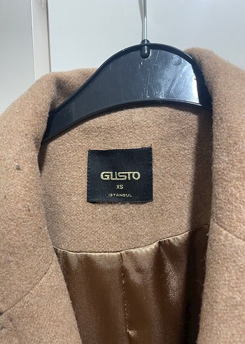 GUSTO Kemerli Bej Kadın Uzun Yün Kaban - Görsel 5