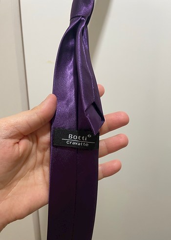 Koyu Mor Erkek Kravat - Görsel 3