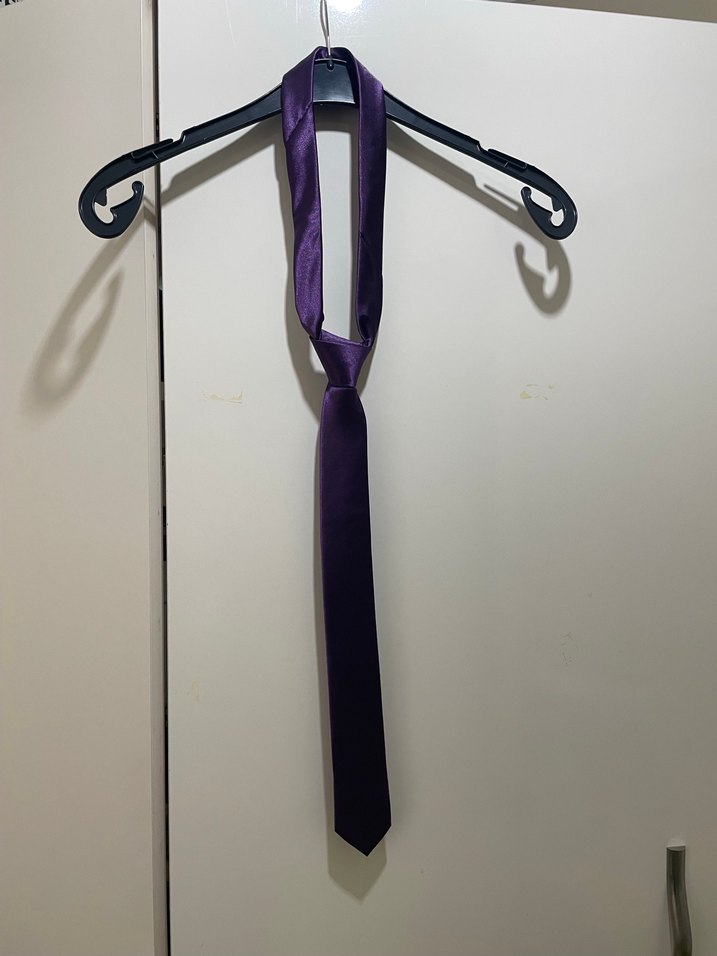 Koyu Mor Erkek Kravat - Görsel 2