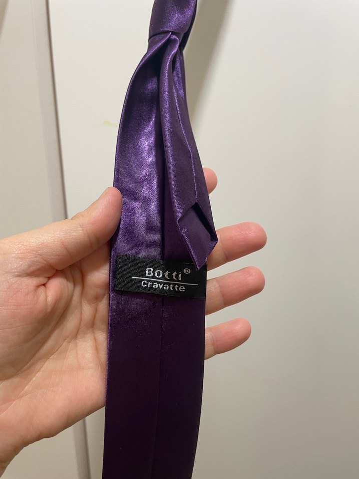 Koyu Mor Erkek Kravat - Görsel 3