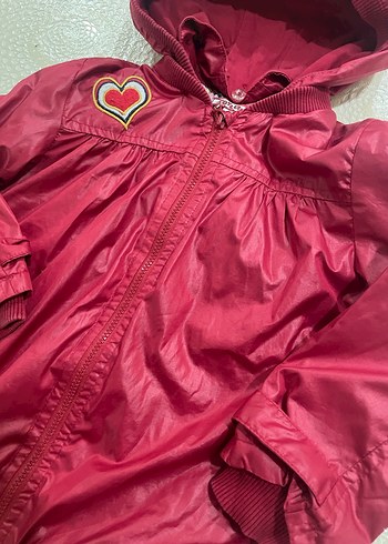 Bordo Kapüşonlu Kız Çocuk Yağmurluk - Görsel 4