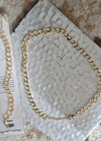 fashion jewellery marka çelik gold bileklik ve kolye - Görsel 2
