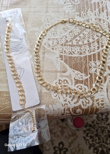 fashion jewellery marka çelik gold bileklik ve kolye - Görsel 4