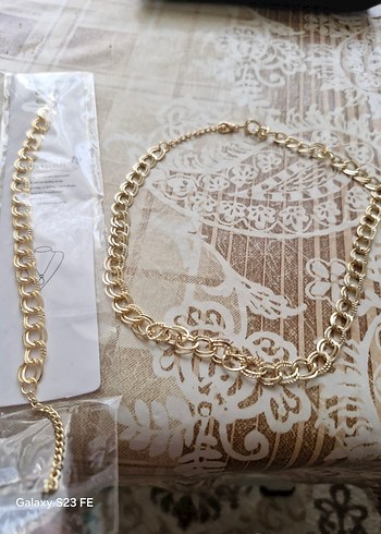 fashion jewellery marka çelik gold bileklik ve kolye - Görsel 3