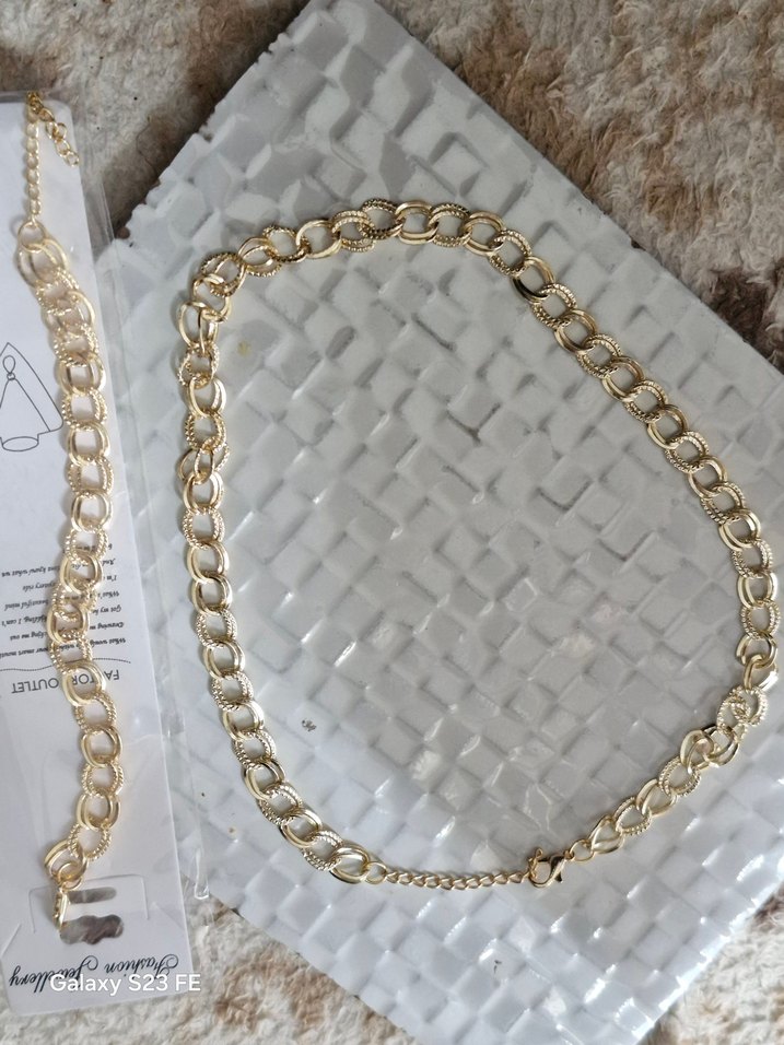 fashion jewellery marka çelik gold bileklik ve kolye - Görsel 2