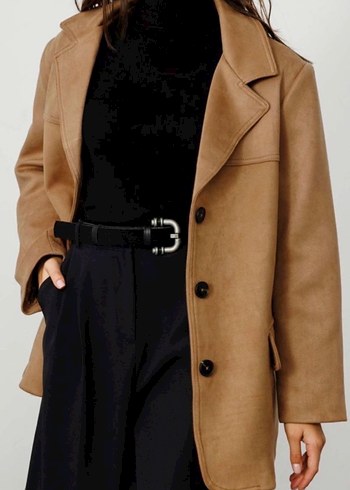 Bej Süet Kadın Blazer Ceket - Görsel 2