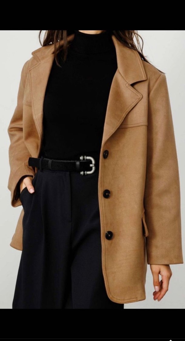 Bej Süet Kadın Blazer Ceket - Görsel 2