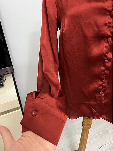 Trendyol & Milla Trendyolmilla Bordo Saten Gömlek