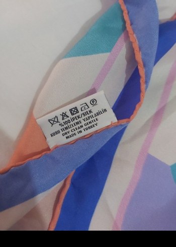 Renkli Pastel ipek eşarp - Görsel 2