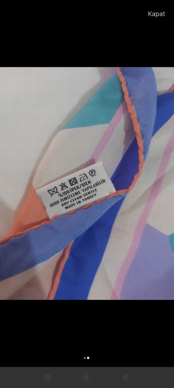 Renkli Pastel ipek eşarp - Görsel 2