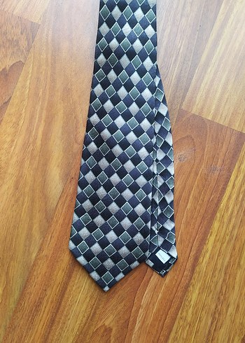 Pierre Cardin saf silk-ipek Gri Kareli Klasik Erkek Kravat