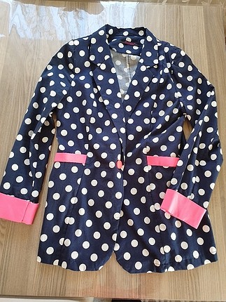 lacivert puantiyeli blazer ceket