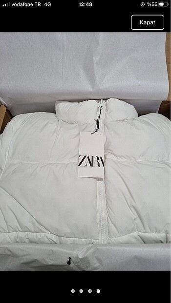 xl Beden beyaz Renk Zara su geçirmez şişme mont