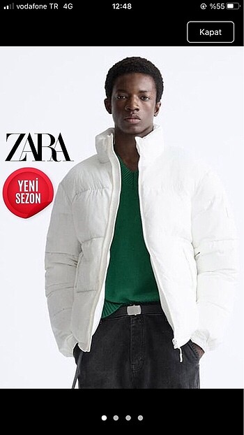 Zara su geçirmez şişme mont