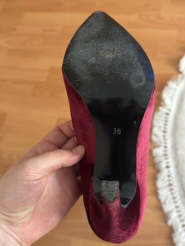 36 Beden bordo Renk Bordo Süet Topuklu Ayakkabı