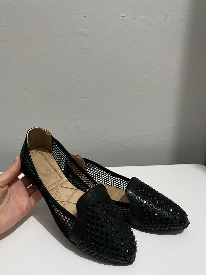 Siyah Deri Minimalist Kadın Babet - Görsel 2