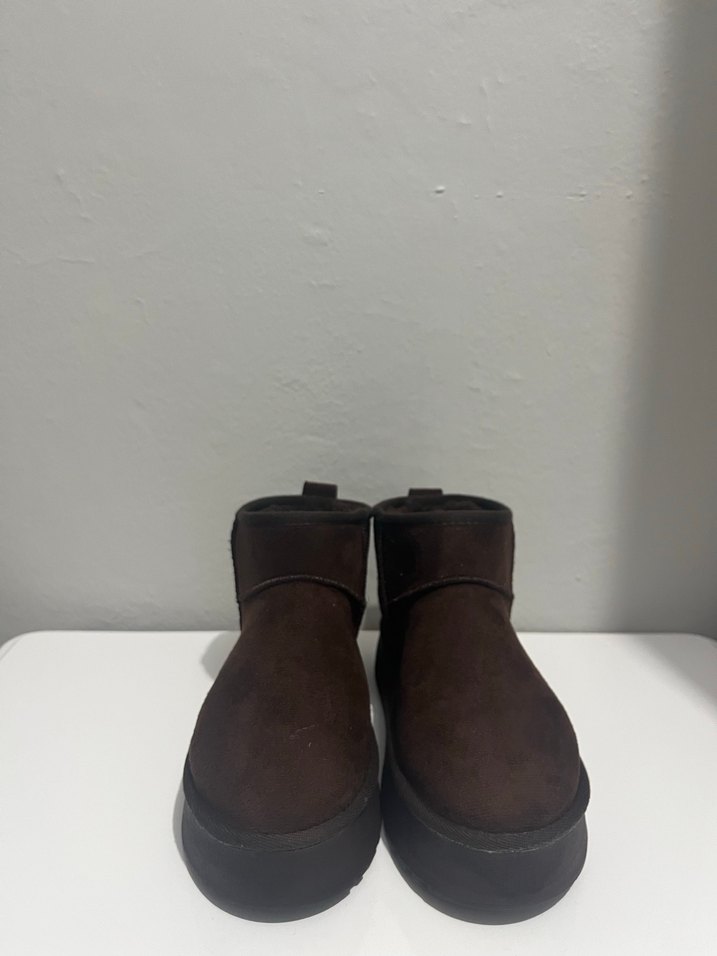 Kahverengi Süet Kadın Dolgu Topuk Bot - Görsel 2