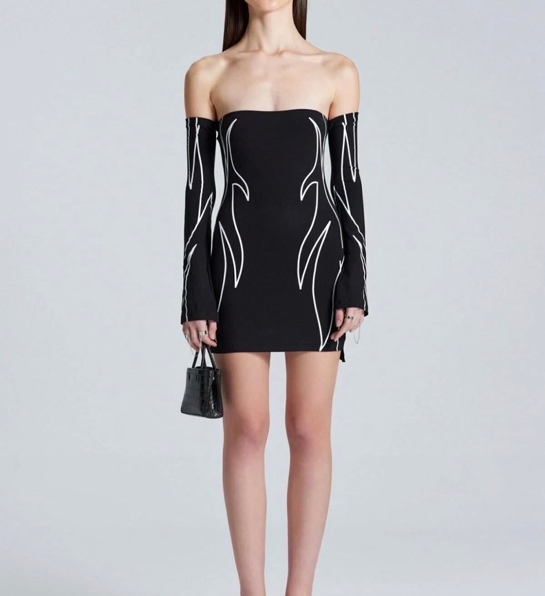 Siyah Straplez Elbise - Görsel 2