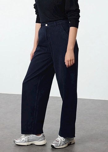 Kadın Lacivert Regular Fit Midi Kot Pantolon - Görsel 2