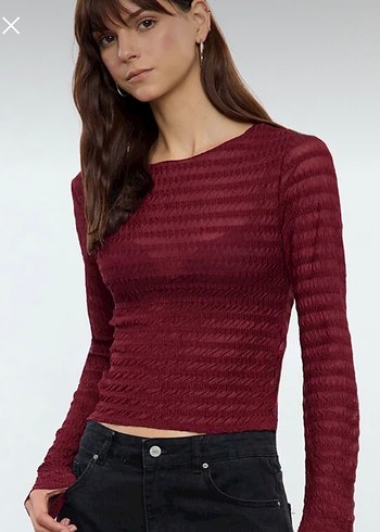 Bordo Kadın Bluz - Görsel 2