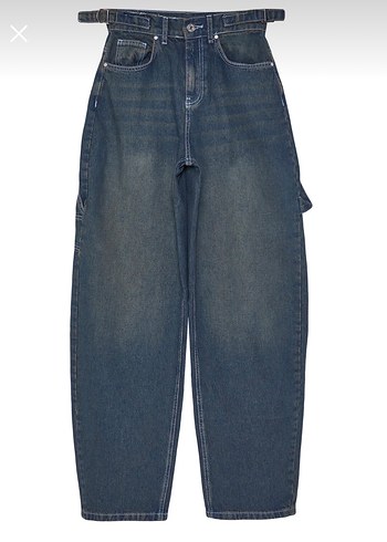 Bol Kesim Midi Kot Pantolon - Görsel 4