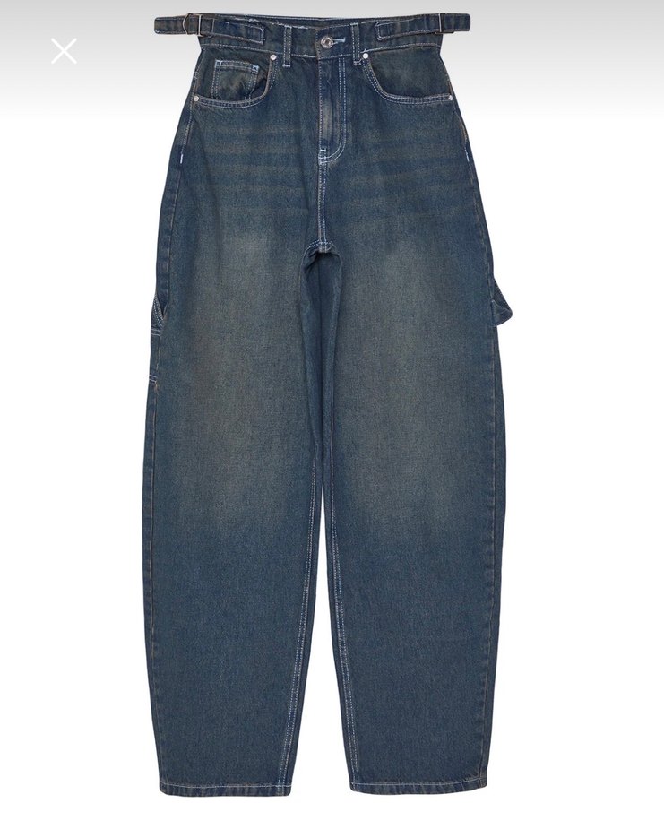 Bol Kesim Midi Kot Pantolon - Görsel 4