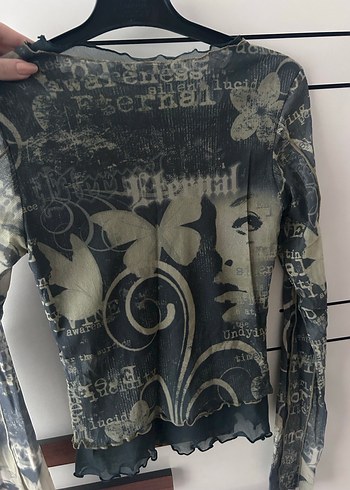 Grunge Uzun Kollu Bluz - Görsel 3