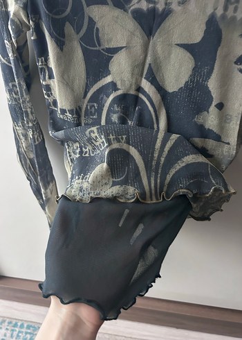 Grunge Uzun Kollu Bluz - Görsel 4