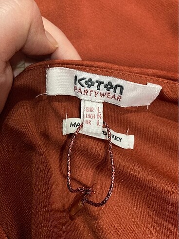l Beden kahverengi Renk KOTON KİREMİT RENK PLAJ/GÜNLÜK ELBİSE