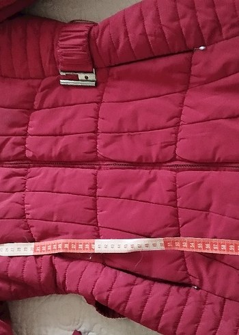 Bordo Kemerli Kadın Midi Kışlık Mont - Görsel 5