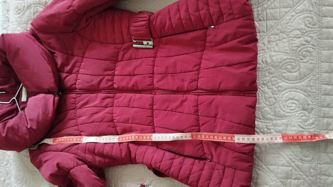 Bordo Kemerli Kadın Midi Kışlık Mont - Görsel 5