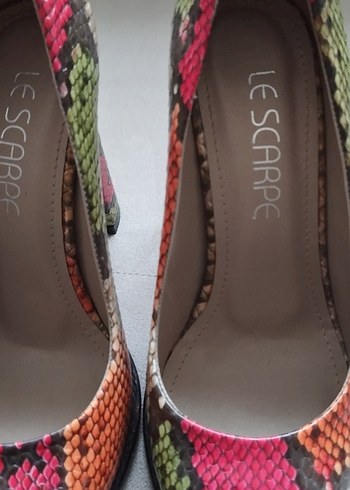 Rugan Yılan Desenli Kadın Topuklu Ayakkabı - Görsel 4