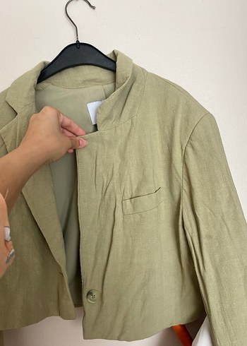 Stradivarius Keten Açık haki Blazer Ceket