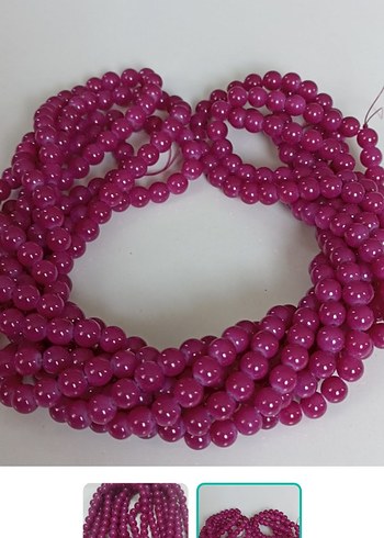 Tasarımcı Canli Fusya Yuvarlak 8 Mm Boncuk Dizisi