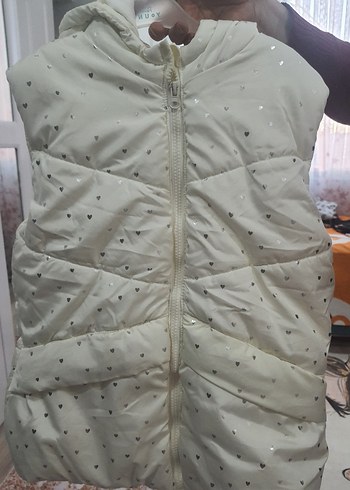 Lcw Kız Çocuk ekru şişme  Kapitone Yelek Fermuarlı - Görsel 4