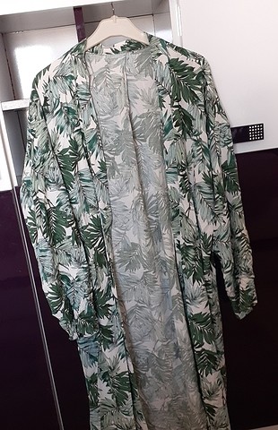 yaprak desenli kimono hırka 