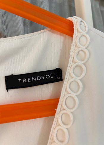 Trendyol & Milla Dantel Detaylı Beyaz Bohem Uzun Elbise
