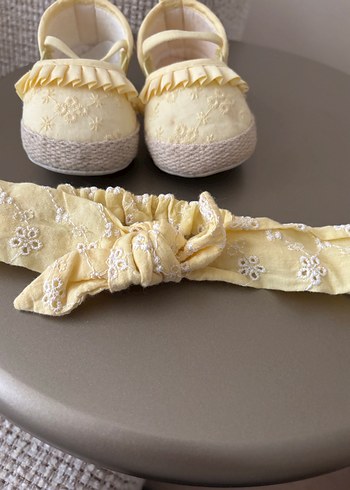 Sarı Nakışlı Bohem Kız Bebek İlk Adım Ayakkabısı - Görsel 2