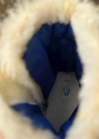 Çiçek Detaylı Mavi Kız Çocuk Sıcak Terlik - Görsel 5