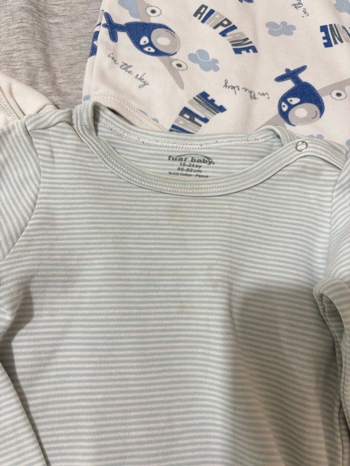 Uzun Kollu Gri Erkek Bebek Body - Görsel 2