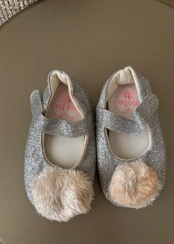 Kız Çocuk Gri Kürklü Babet Ayakkabı - Görsel 2