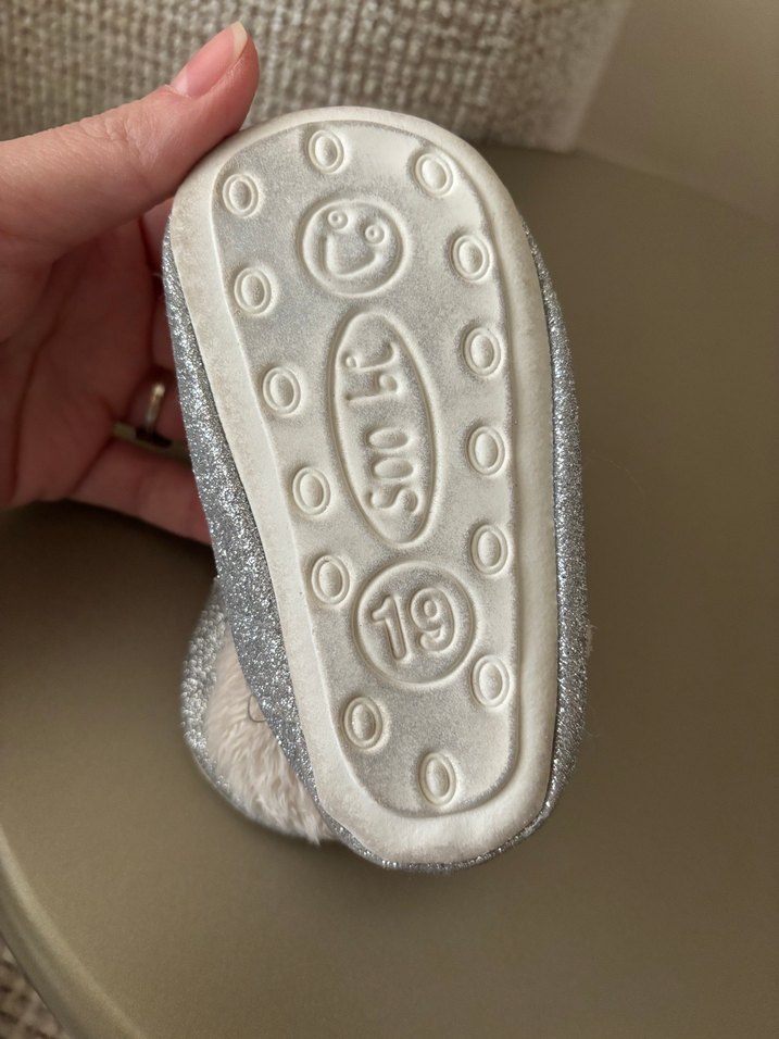 Kız Çocuk Gri Kürklü Babet Ayakkabı - Görsel 3