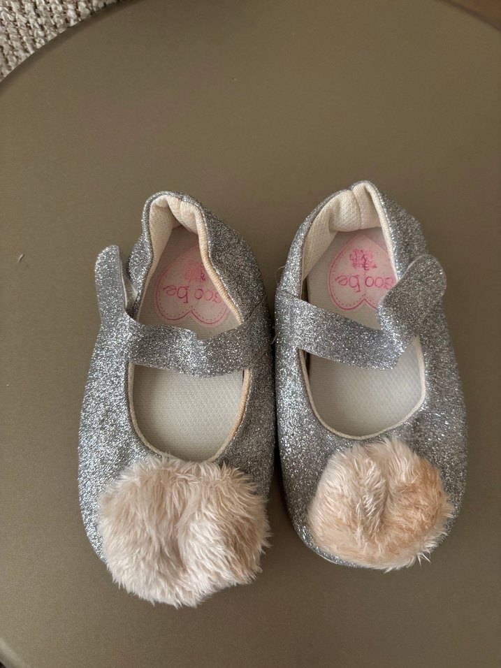 Kız Çocuk Gri Kürklü Babet Ayakkabı - Görsel 2