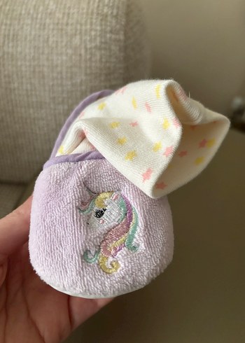 Nakışlı Mor Kız Çocuk Ev Terliği - Görsel 2