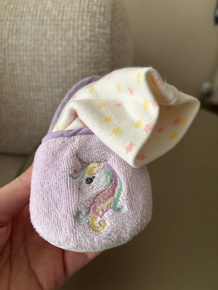 Nakışlı Mor Kız Çocuk Ev Terliği - Görsel 2