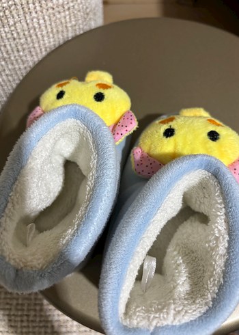 Nakışlı Örgü Mavi Kız Çocuk Ev Terliği - Görsel 5