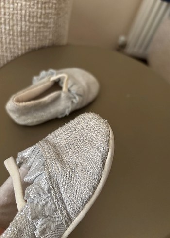 Gri Keten Kız Bebek İlk Adım Ayakkabısı - Görsel 4