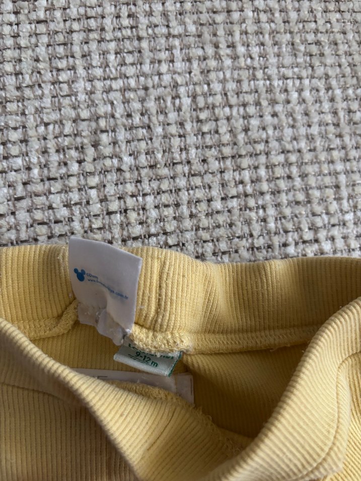 Sarı Düğmeli Kız Çocuk Tayt - Görsel 4