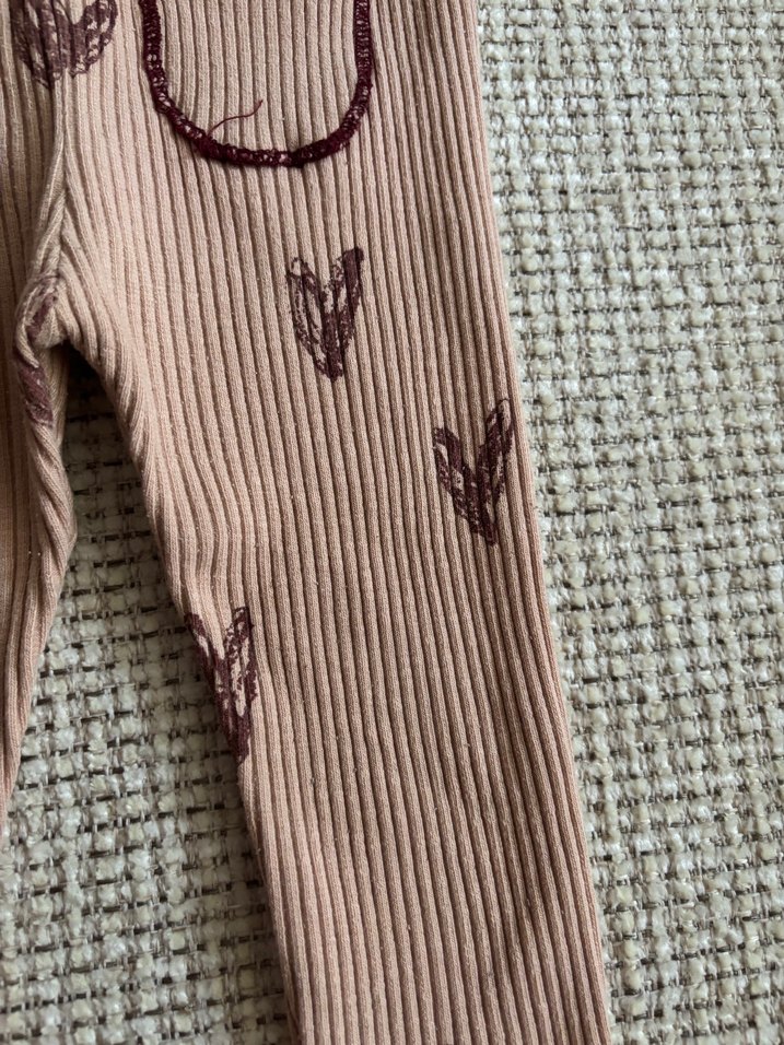 Nakışlı Kahverengi Kız Çocuk Tayt - Görsel 3