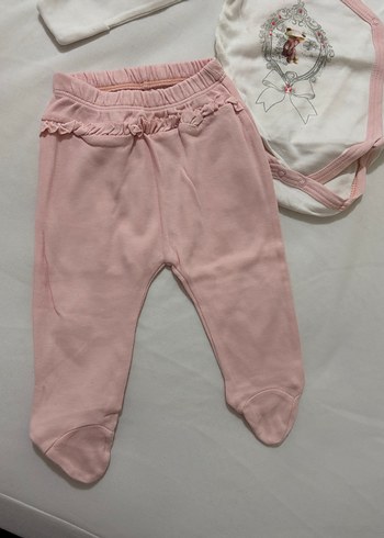 Beyaz Nakışlı Dantel Detaylı Bebek Takımı - Görsel 2